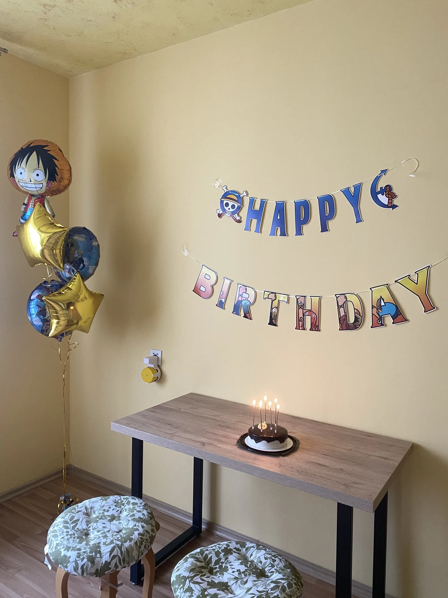 Foto de un comprador: Globos de One Piece para cumpleaños, set de 5 piezas
