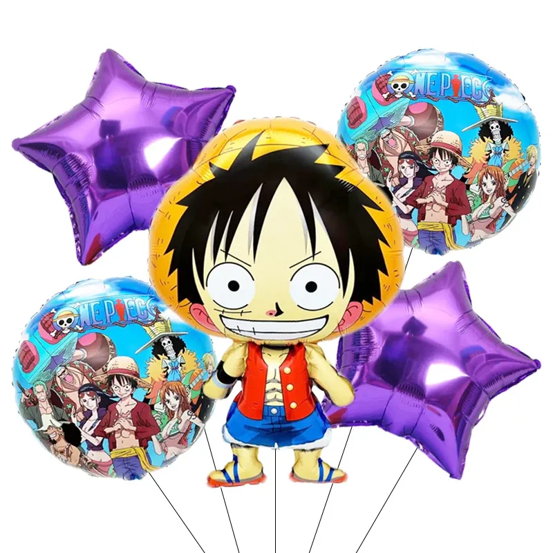 5 unids set de globos de cumpleaños de una – amarillo