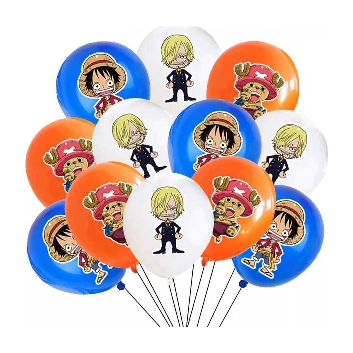 Adornos para pastel de One Piece y artículos para fiesta – globos, set de 18
