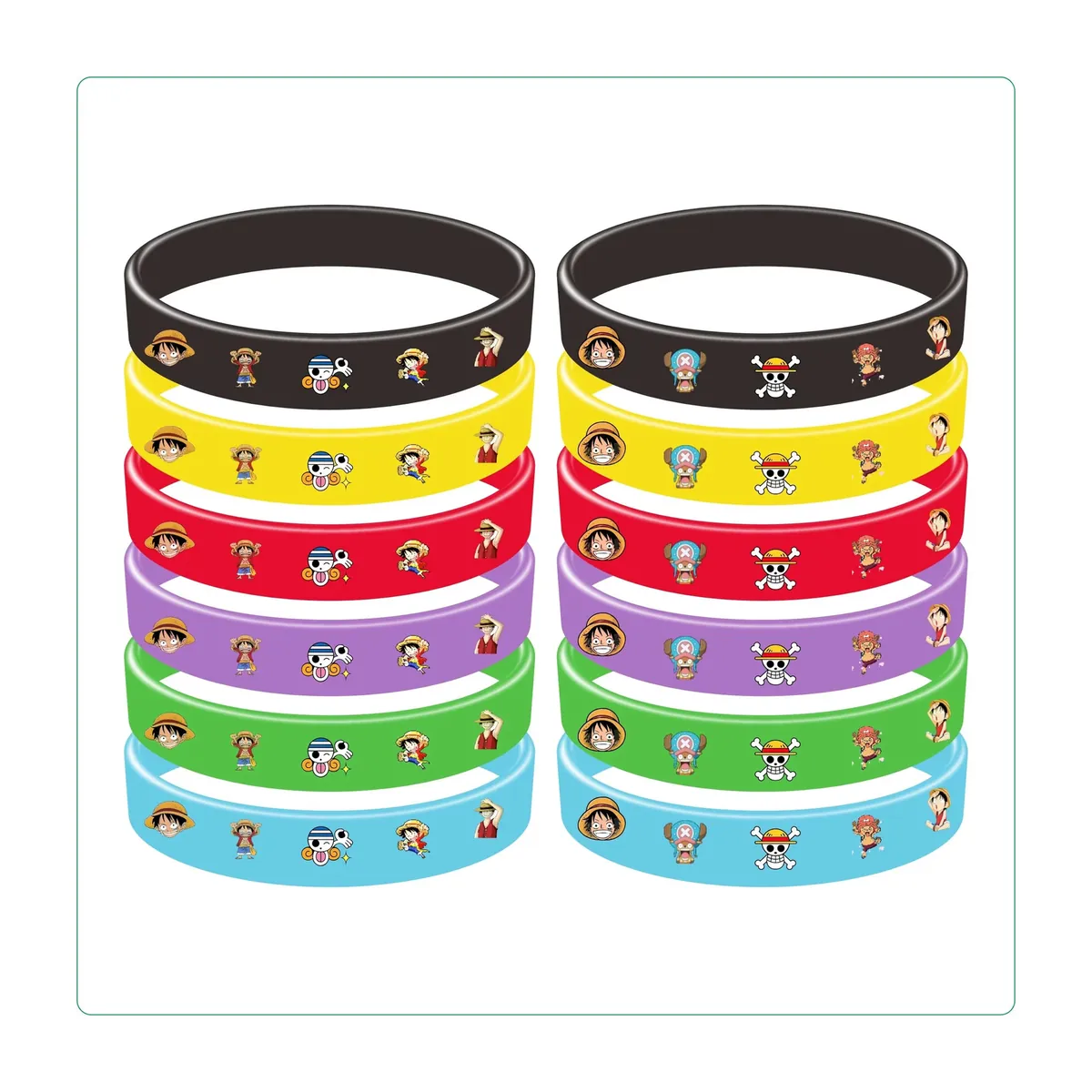 Adornos para pastel de One Piece y artículos para fiesta – pulseras, set de 12