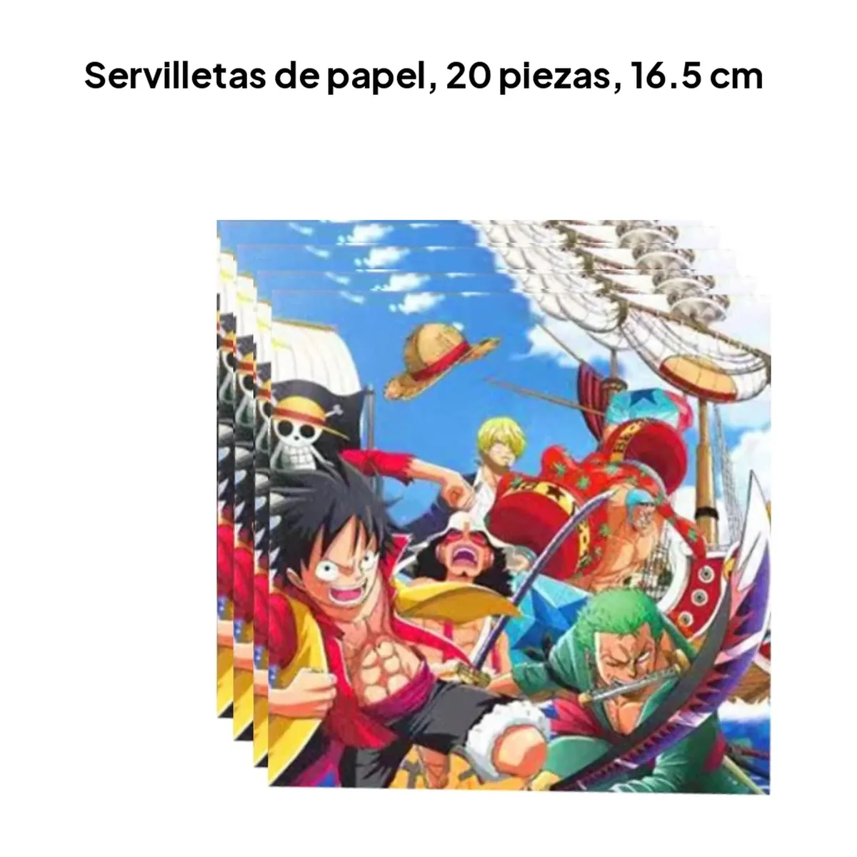 Adornos para pastel de One Piece y artículos para fiesta – servilletas, set de 20