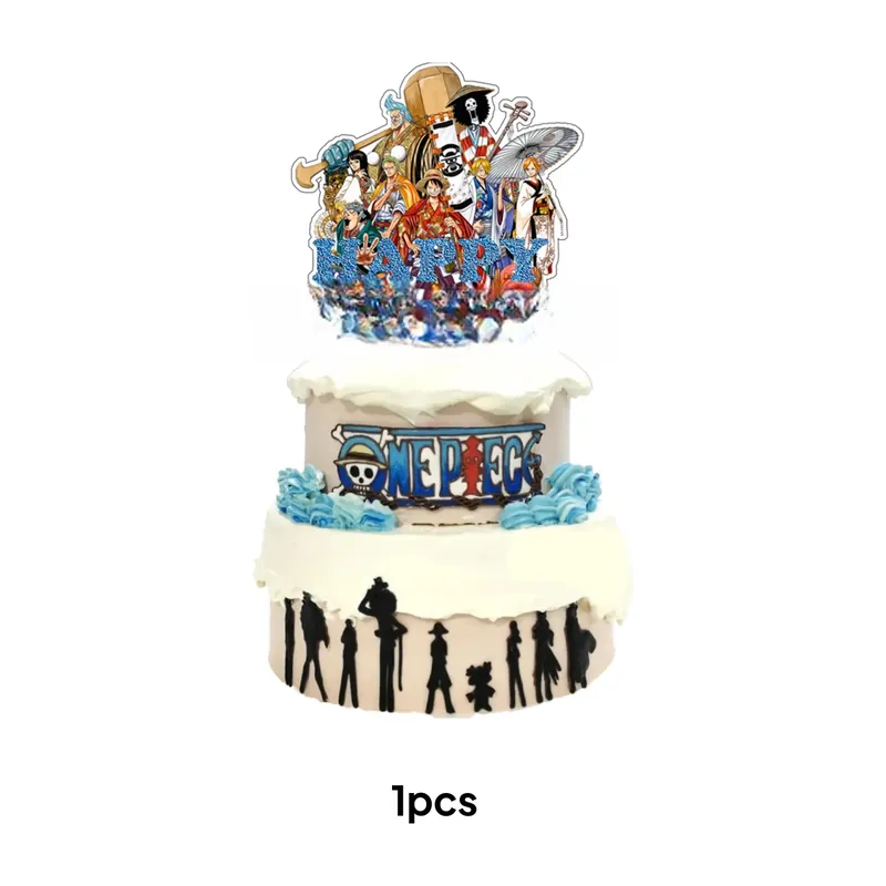 Adornos para pastel de One Piece para cupcakes y cumpleaños – Coloca los adornos