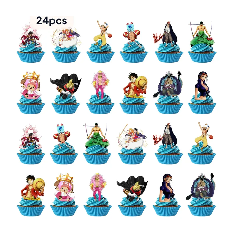 Adornos para pastel de One Piece para cupcakes y cumpleaños – Cuenta tus cupcakes
