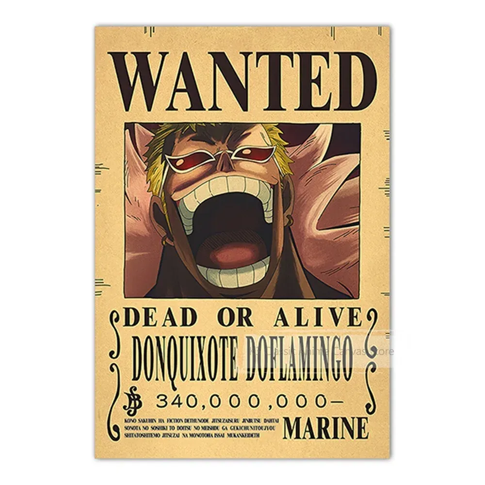 Anime One Piece Luffy 3 mil millones Zoro Bounty – k3 135 27 / a2 frameless, 42 × 60 cm