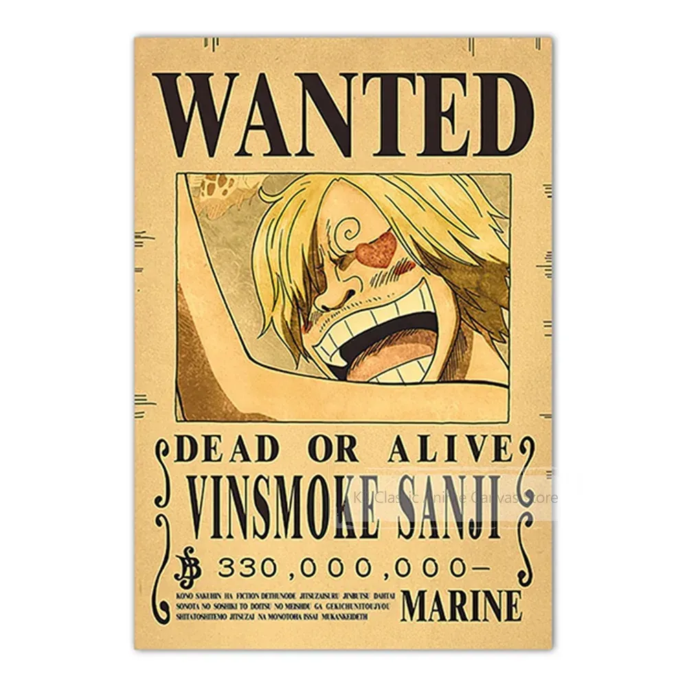 Anime One Piece Luffy 3 mil millones Zoro Bounty – k3 135 8 / a4 frameless, 21 × 30 cm