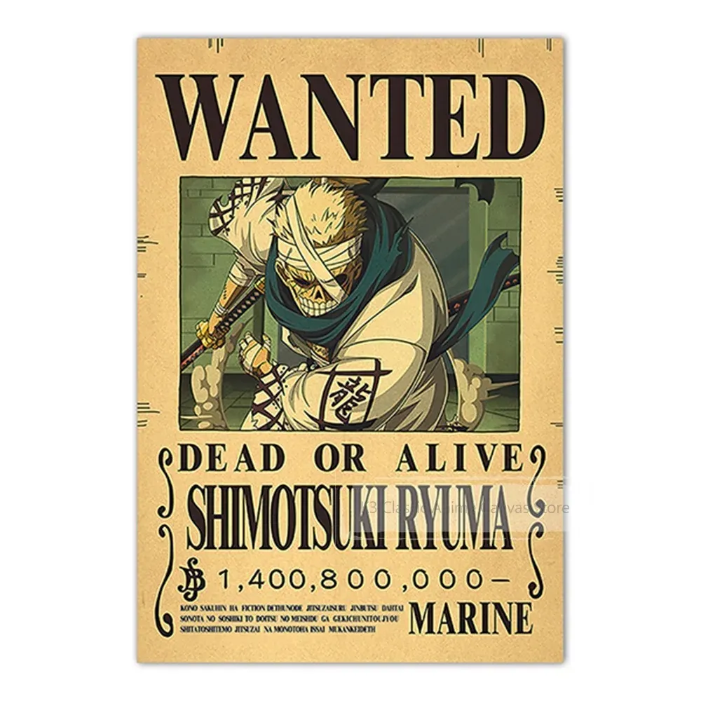 Anime One Piece Luffy 3 mil millones Zoro Bounty – k3 135 22 / a4 frameless, 21 × 30 cm