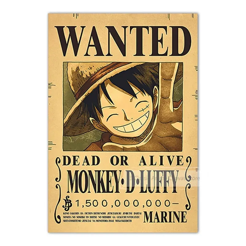 Póster de Zoro y Luffy con recompensa, tela sin marco hasta 55 × 80 cm – Desenrolla y revisa