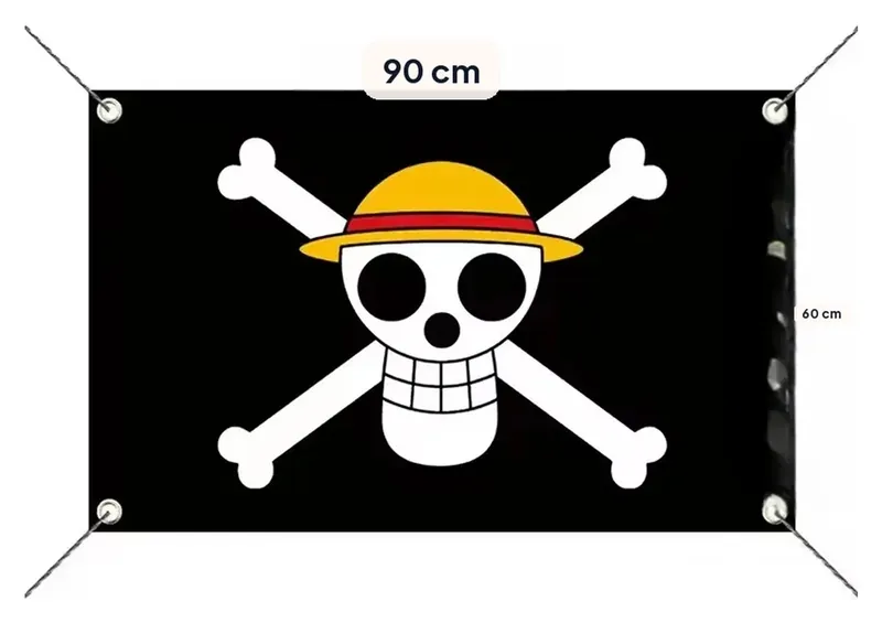 Banderas de One Piece: pancarta decorativa de pared 60 × 90 cm