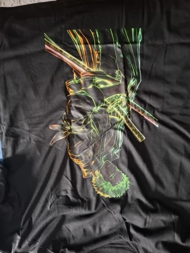 Foto de un comprador: Playera gráfica de algodón One Piece Luffy y Zoro, holgada