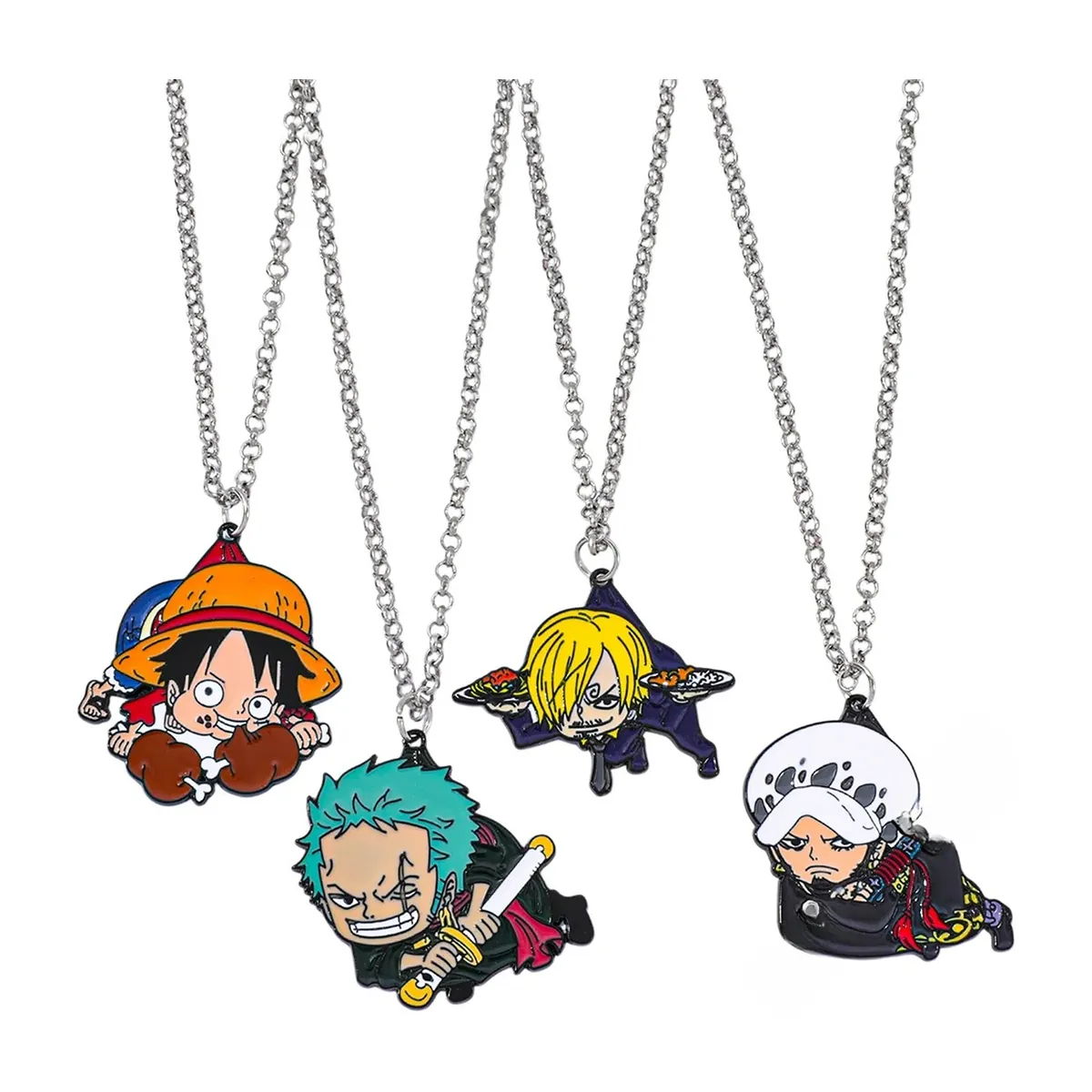 Collar con colgante de esmalte de One Piece: Luffy, Zoro, Sanji – vue 2