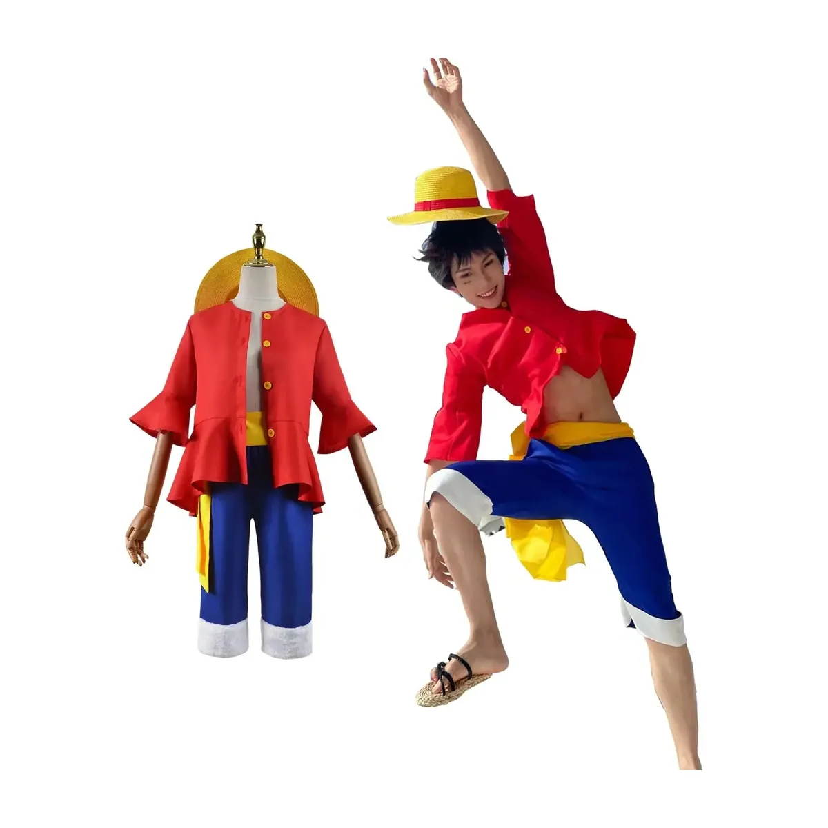 Disfraz de Luffy de Monkey D. Luffy: traje y sombrero – vue 2