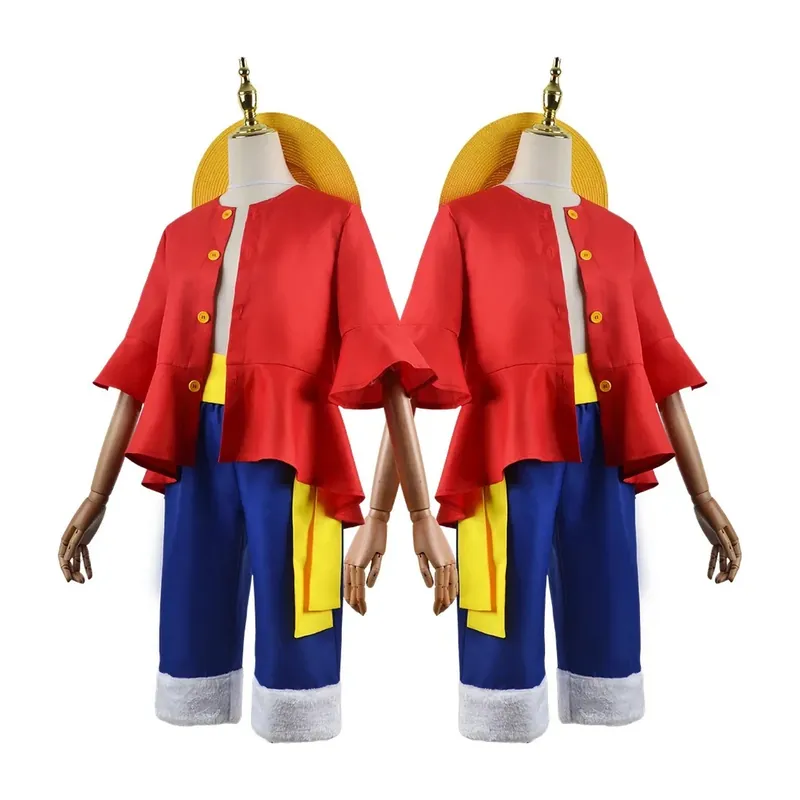 Disfraz de Luffy de Monkey D. Luffy: traje y sombrero – Elige opción y talla
