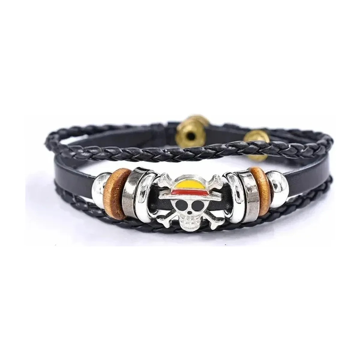 Disfraz de Luffy: pulsera de piel sintética con broches – vue 2