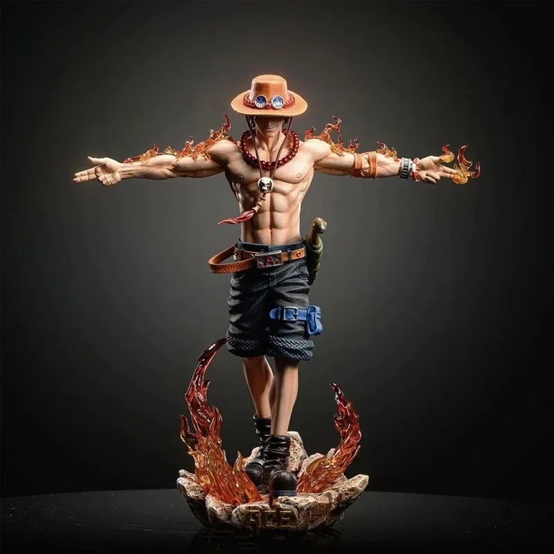Figura de Ace de One Piece de 28 cm, escala 1/6, con base