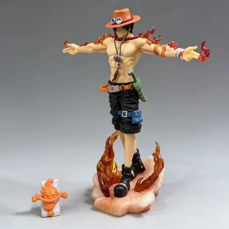 Figura de Ace de One Piece de 28 cm, escala 1/6, con base – Base con detalle de luz