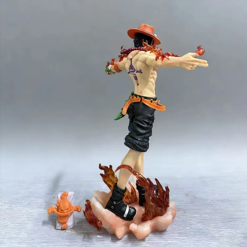 Figura de Ace de One Piece de 28 cm, escala 1/6, con base – Desempaca con cuidado