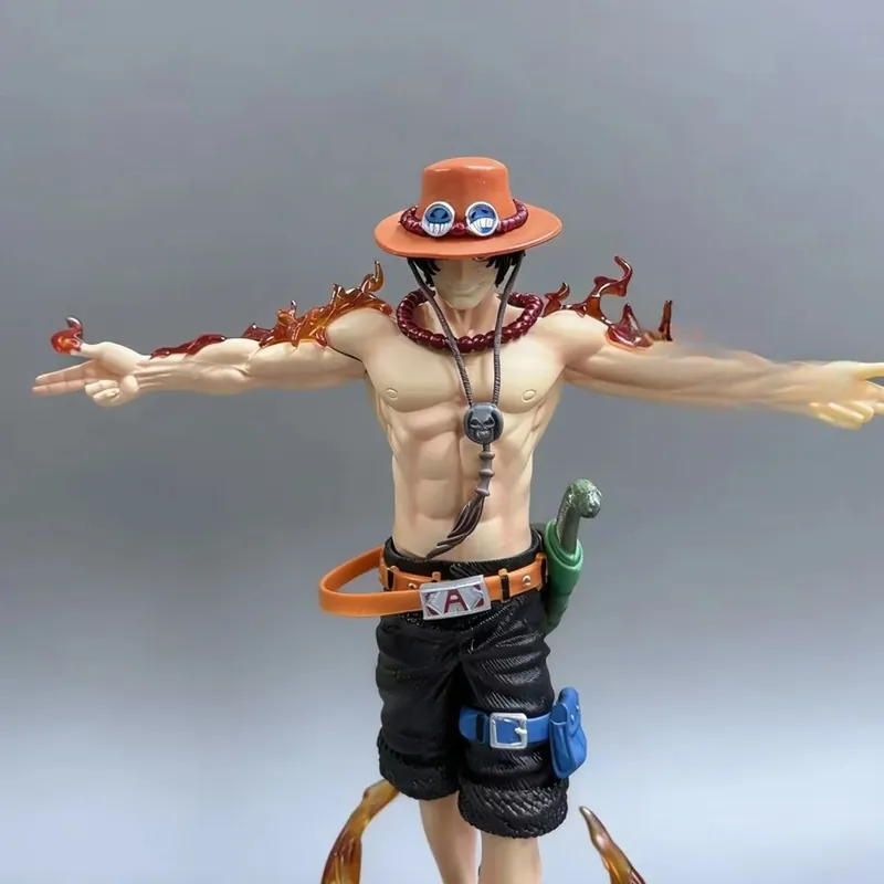 Figura de Ace de One Piece de 28 cm, escala 1/6, con base – Fija la base