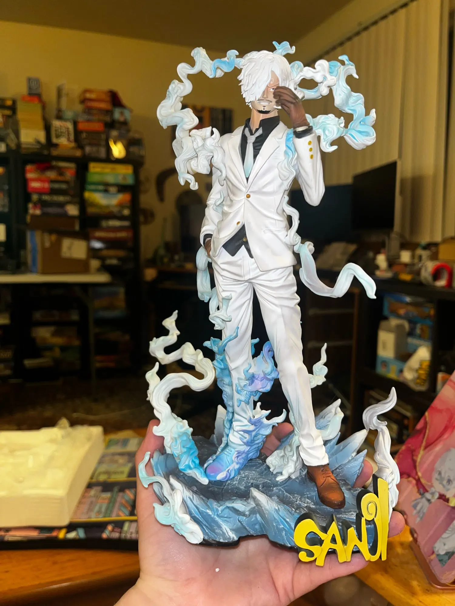 Foto de un comprador: Figura de Sanji de resina GK, versión Nika del arco de Wano
