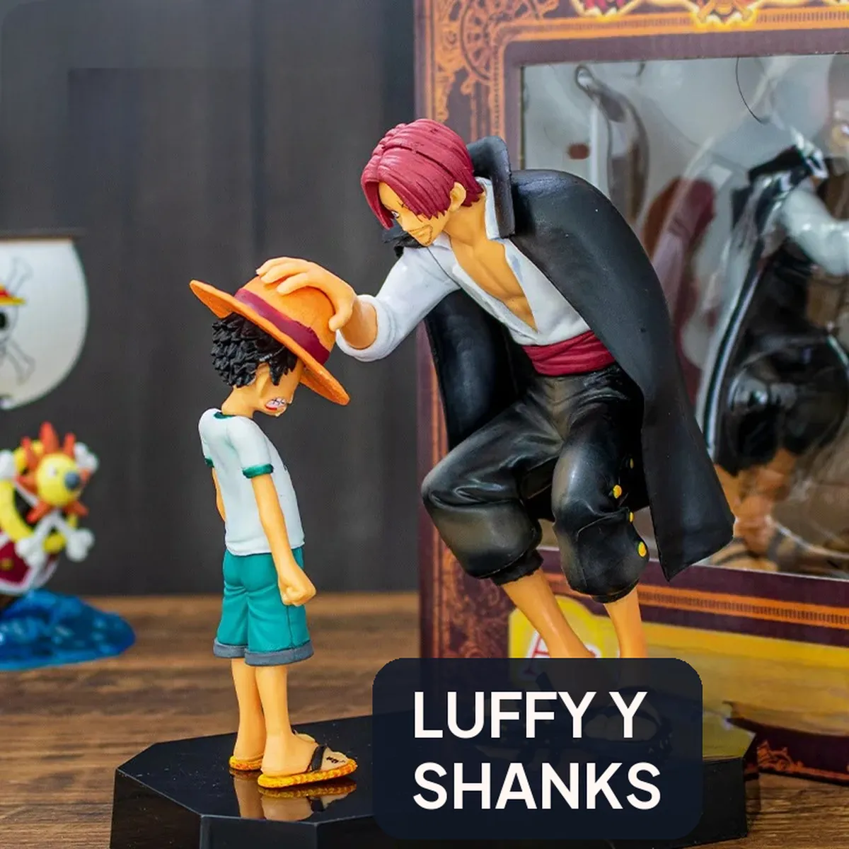 Figura de Luffy y Shanks con sombrero de paja, PVC de 18 cm – vue 2