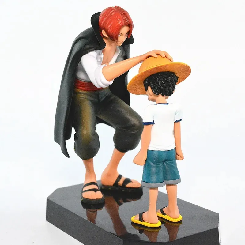 Figura de Luffy y Shanks con sombrero de paja, PVC de 18 cm – El único punto que pide pegamento