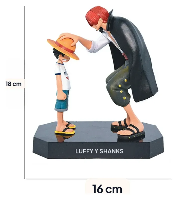 Figura de Luffy y Shanks con sombrero de paja, PVC de 18 cm