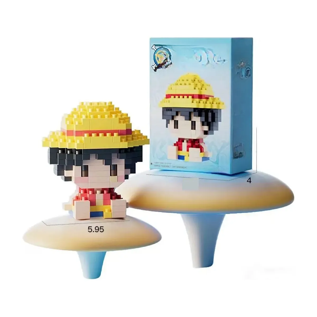Figura de One Piece 3D de mini ladrillos para armar y exhibir – vue 3