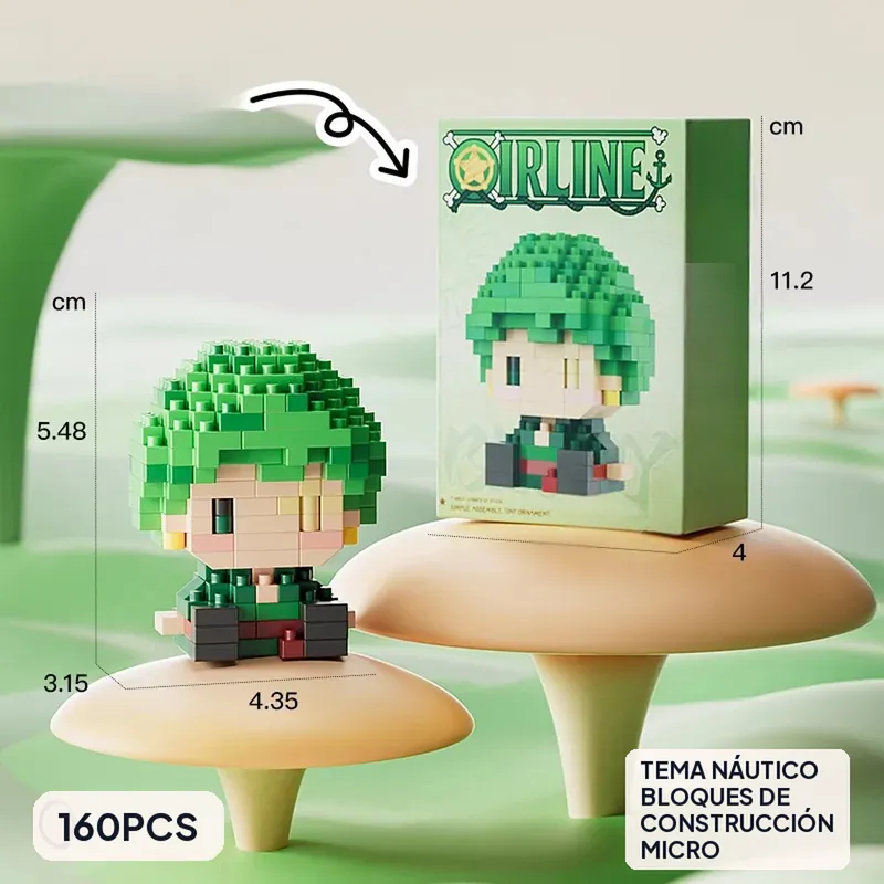 Figura de One Piece 3D de mini ladrillos para armar y exhibir – m196