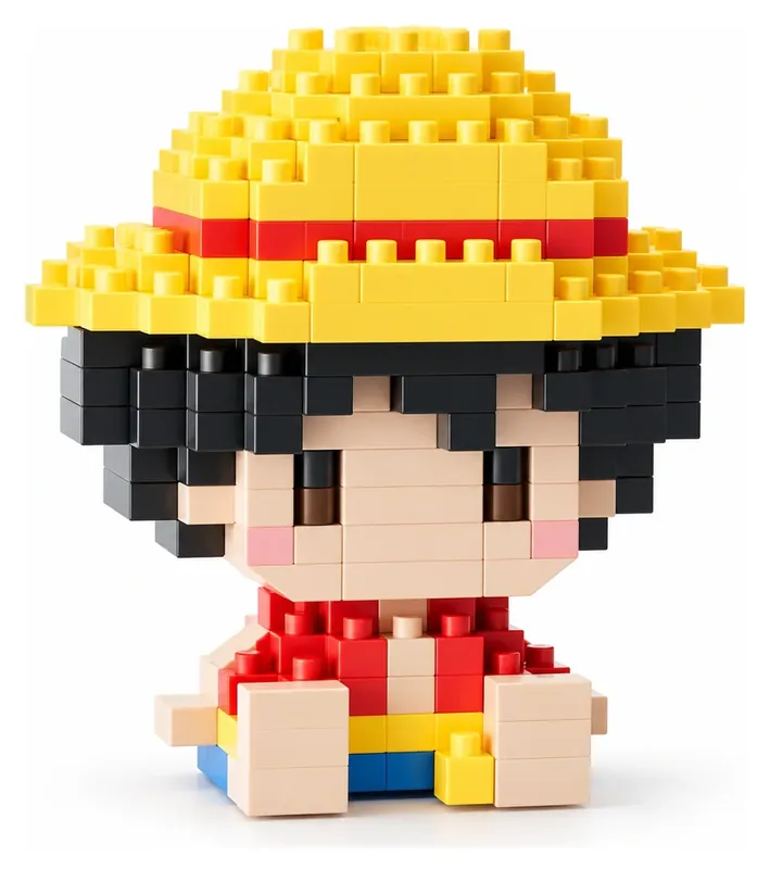 Figura de One Piece 3D de mini ladrillos para armar y exhibir