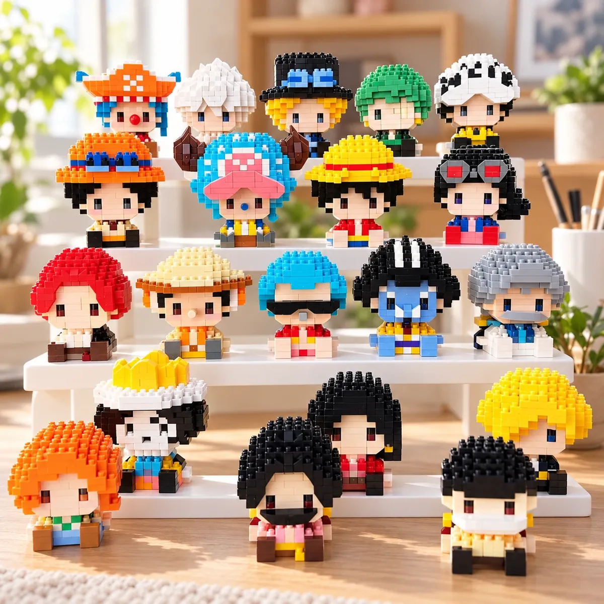 Figura de One Piece armable con bloques micro, Nika y más en situation