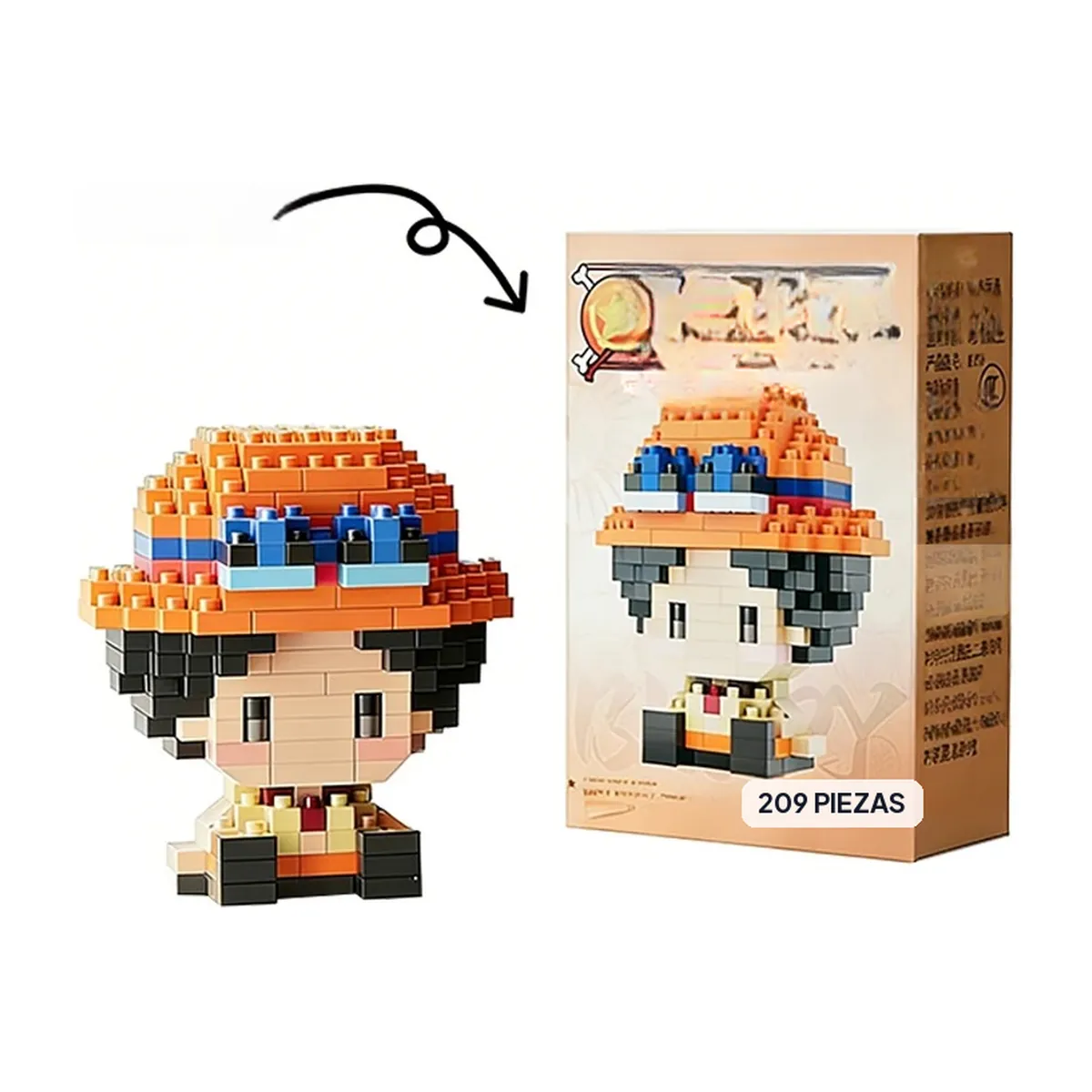 Figura de One Piece armable con bloques micro, Nika y más – m206