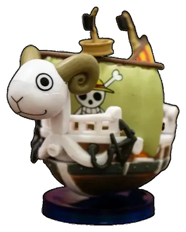 Figura de One Piece chibi: barco Thousand Sunny o Going Merry 7 cm