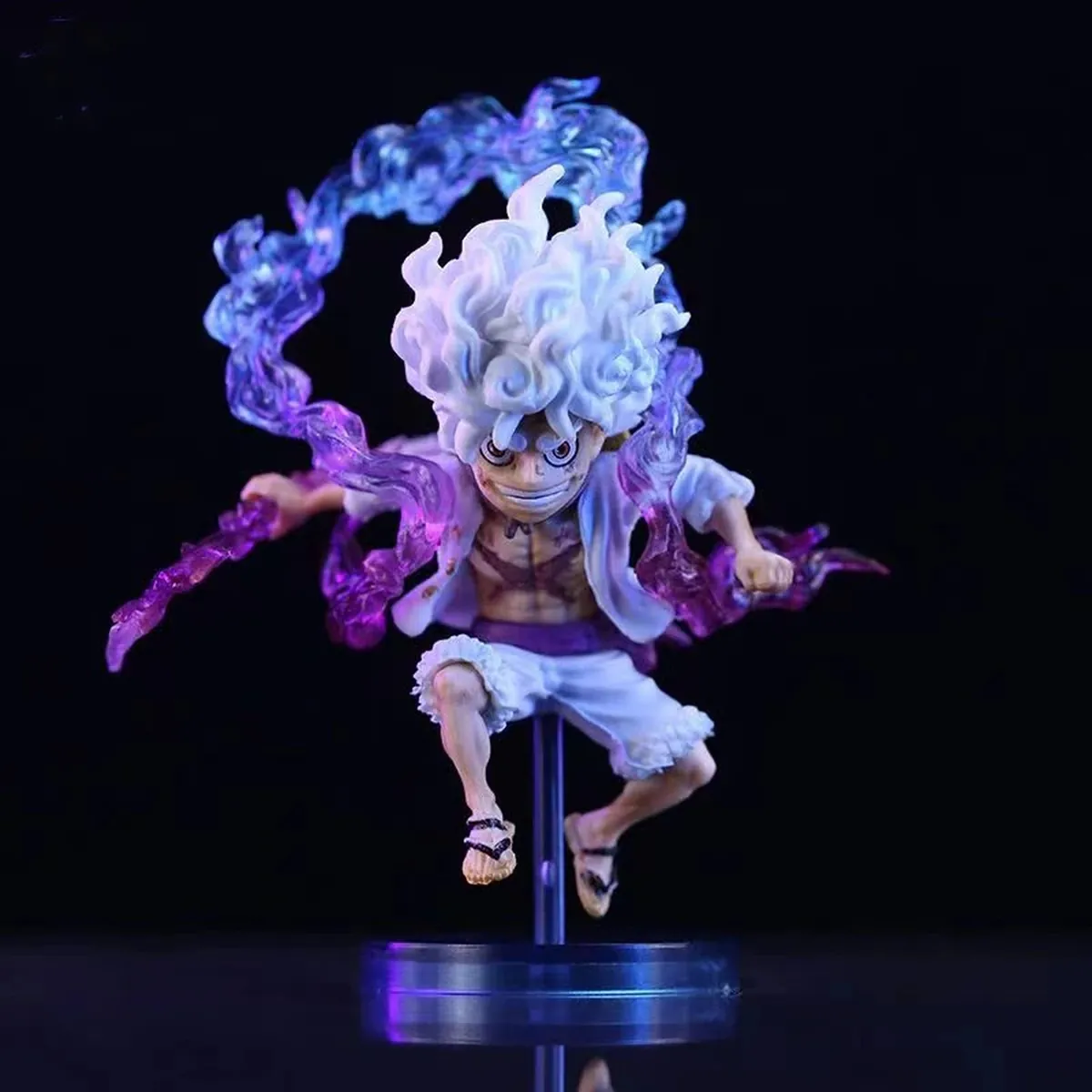Figura de One Piece Luffy mini de PVC con capa y rayos – vue 2