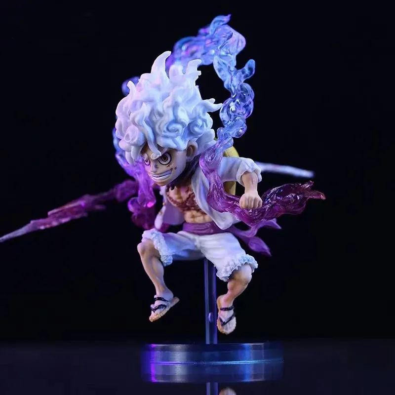 Figura de One Piece Luffy mini de PVC con capa y rayos – Capa, rayos y un mango flojo