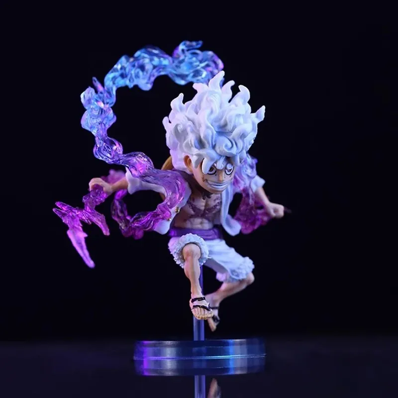 Figura de One Piece Luffy mini de PVC con capa y rayos – Saca las piezas