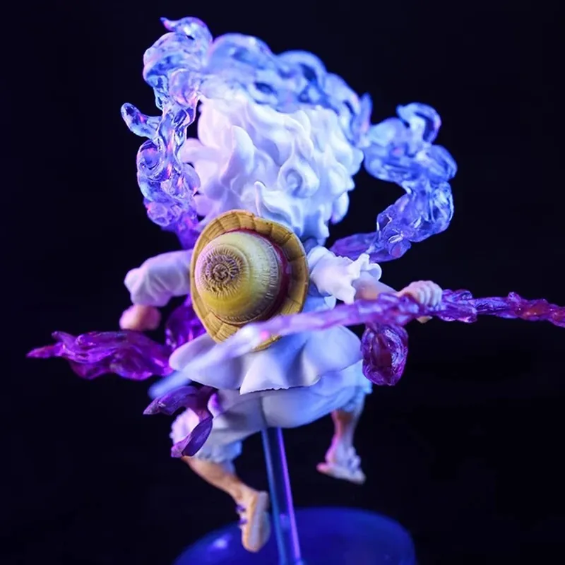 Figura de One Piece Luffy mini de PVC con capa y rayos – Coloca los rayos