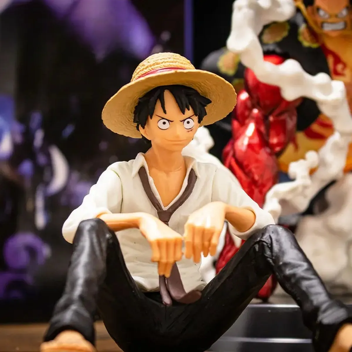 Figura de One Piece Luffy sentado de PVC, 12 cm sin caja – vue 2