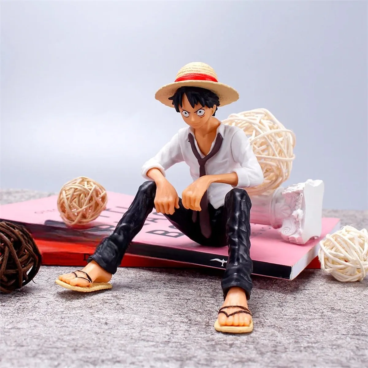 Figura de One Piece Luffy sentado de PVC, 12 cm sin caja – vue 5