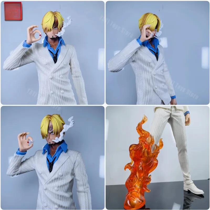Figura de Sanji de acción en PVC, 32 cm en blanco o negro – Estabilízala
