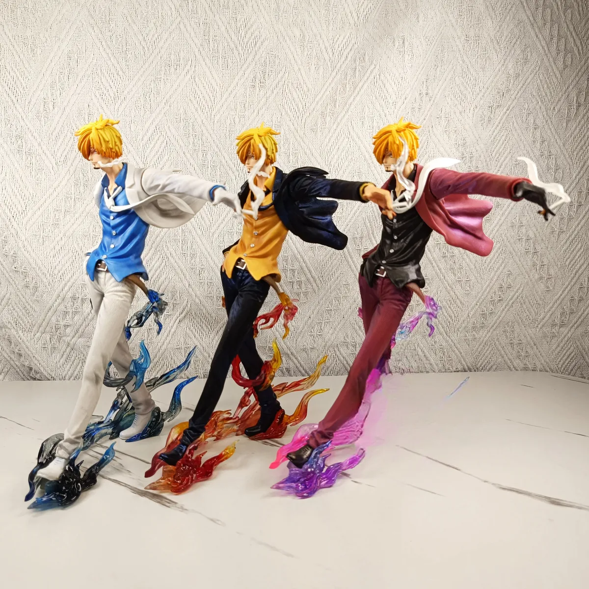 Figura de Sanji desfile de moda, PVC de 24 cm en pose elegante – set de 3 piezas