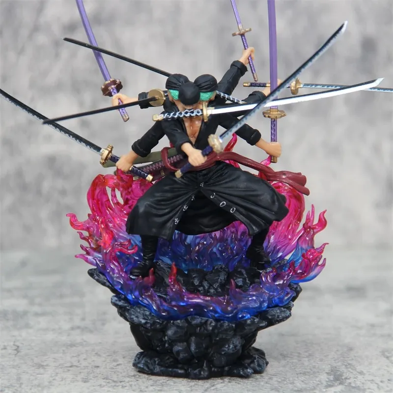 Figura de Zoro de acción con espadas armables, 14 cm