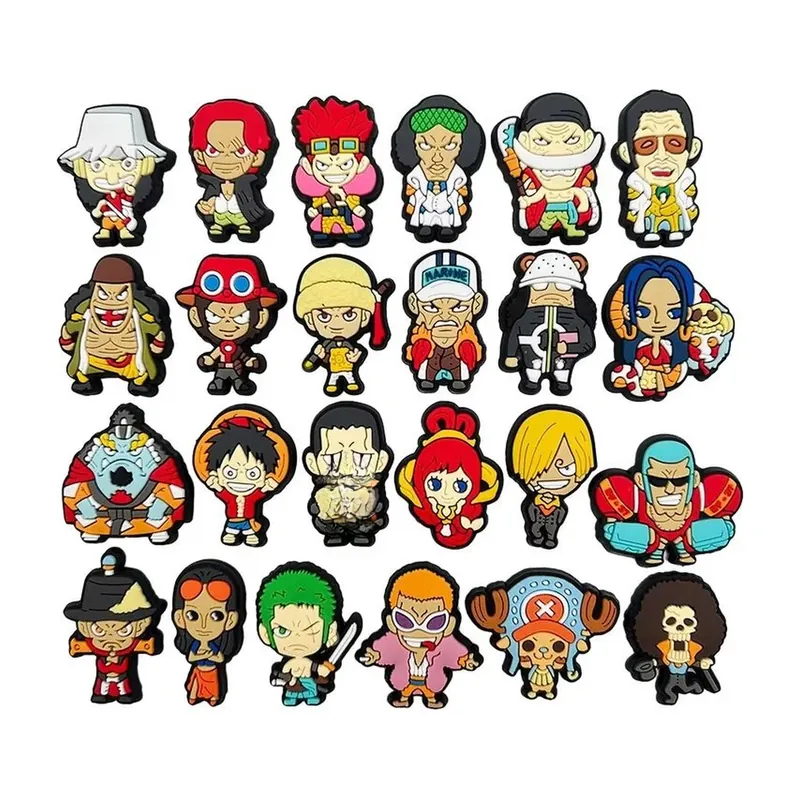 Figura de Zoro, Luffy y Sanji en dijes para zuecos, 12 a 36 pzs – Combínalos