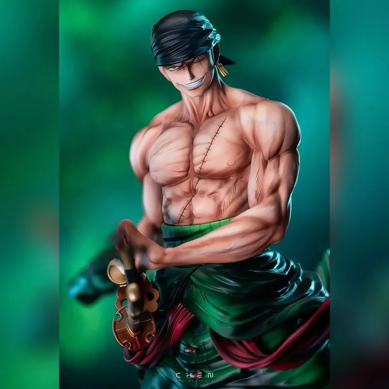 Figura de Zoro de PVC GK de 28 cm para decorar tu escritorio – Medidas y color, con honestidad