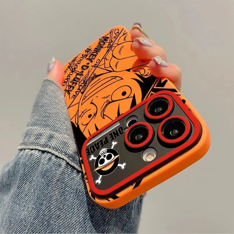 Funda protectora para celular con diseño de Luffy en cuatro estilos