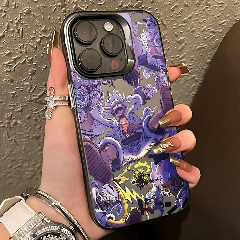 Funda de teléfono con diseño de anime One Piece, trasera mate