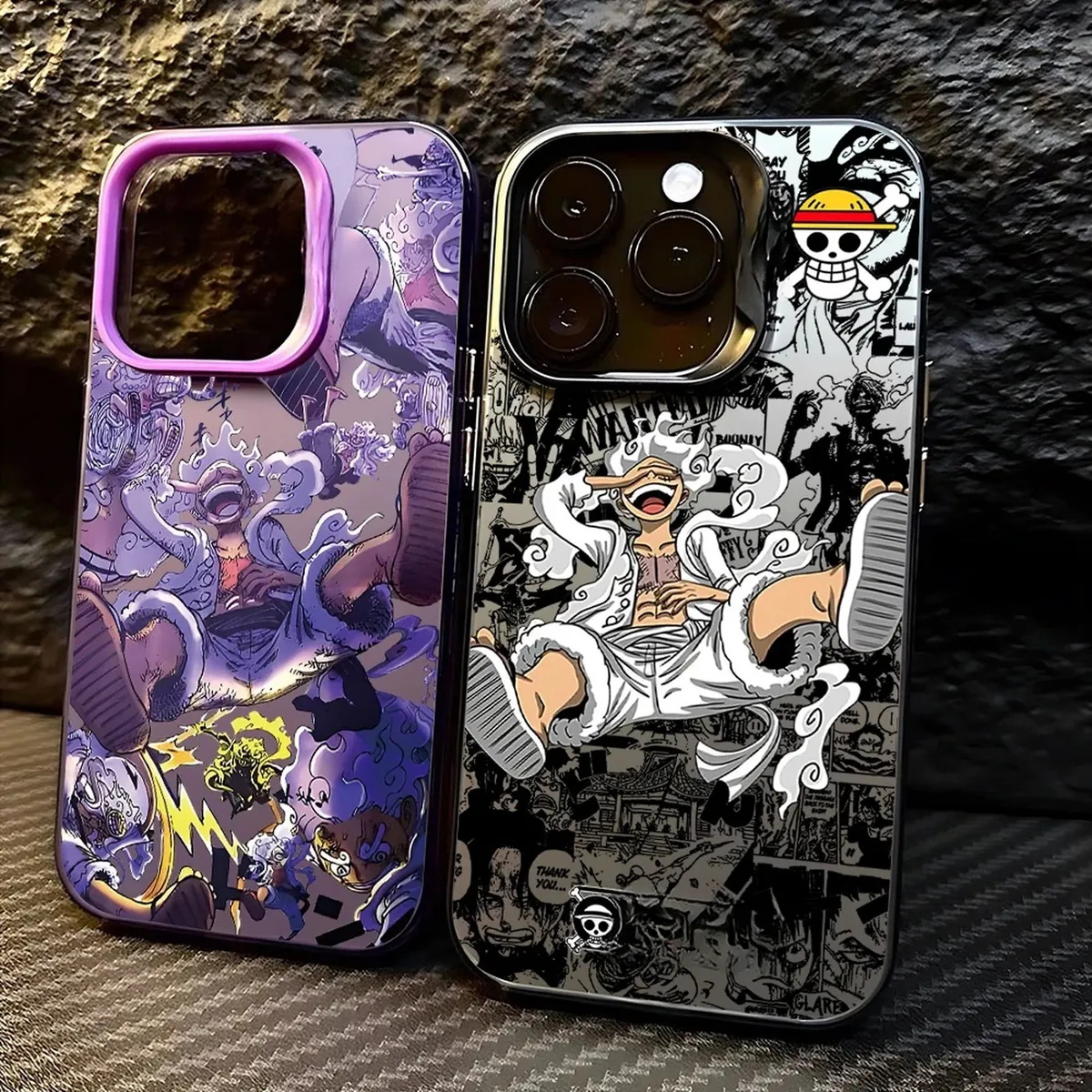 Funda de teléfono con diseño de anime One Piece, trasera mate – vue 2