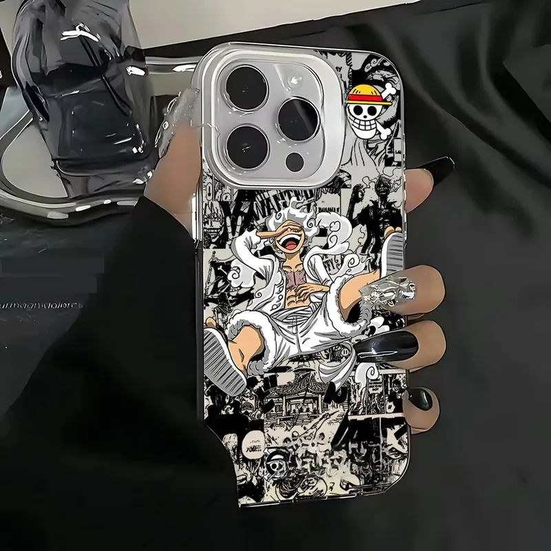 Funda de teléfono con diseño de anime One Piece, trasera mate – Ocho diseños y muchos iPhone