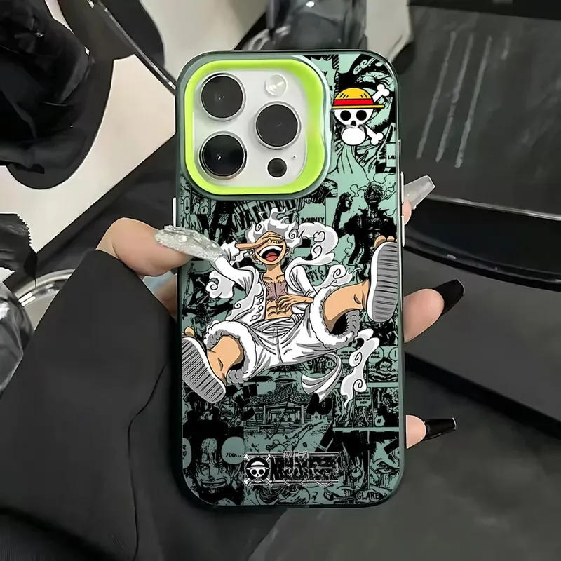 Funda de teléfono con diseño de anime One Piece, trasera mate – Colócala
