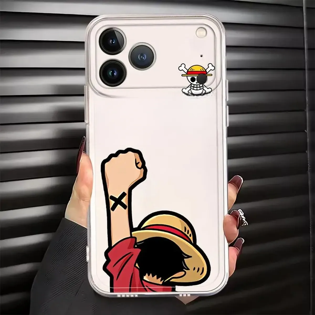 Funda transparente suave para celular iPhone con Luffy y Zoro – mix01