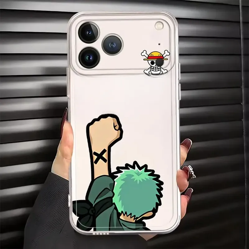 Funda transparente suave para celular iPhone con Luffy y Zoro – Úsala a diario