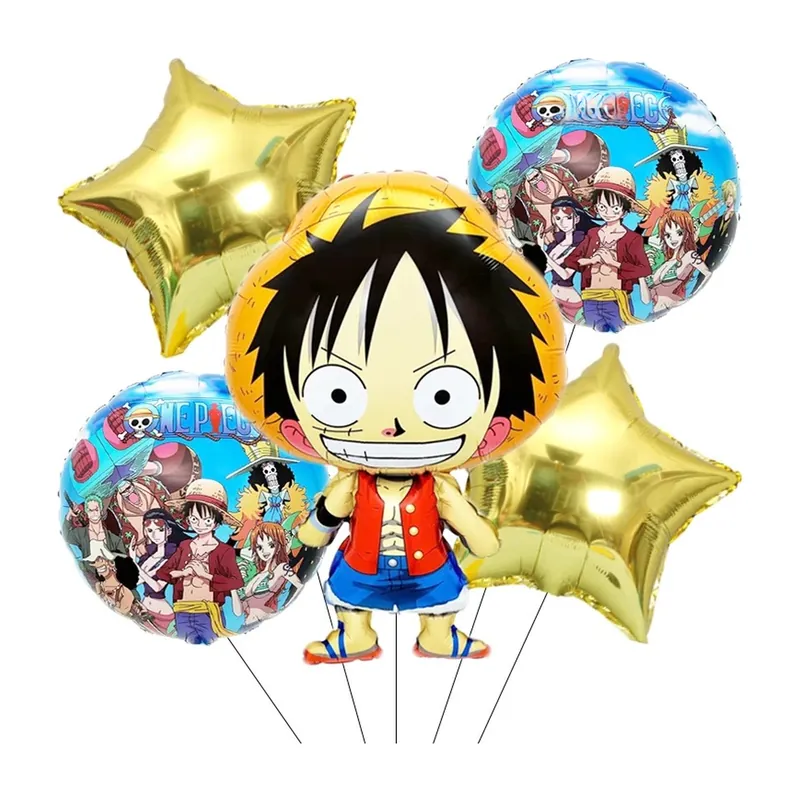 Globos de One Piece para cumpleaños, set de 5 piezas – Set de 5 con motivo de Luffy